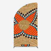 Aperturee - Aperturee Brown Orange Braided Twine Ethiopian Half Moon Arch Backdrop